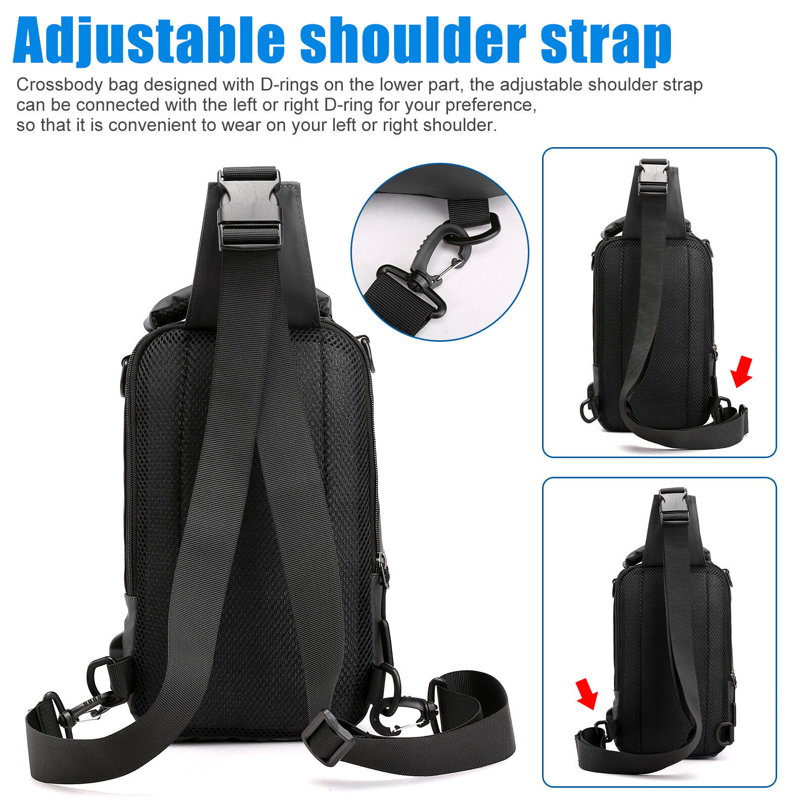 Anti-Theft Sling Bag with USB Port