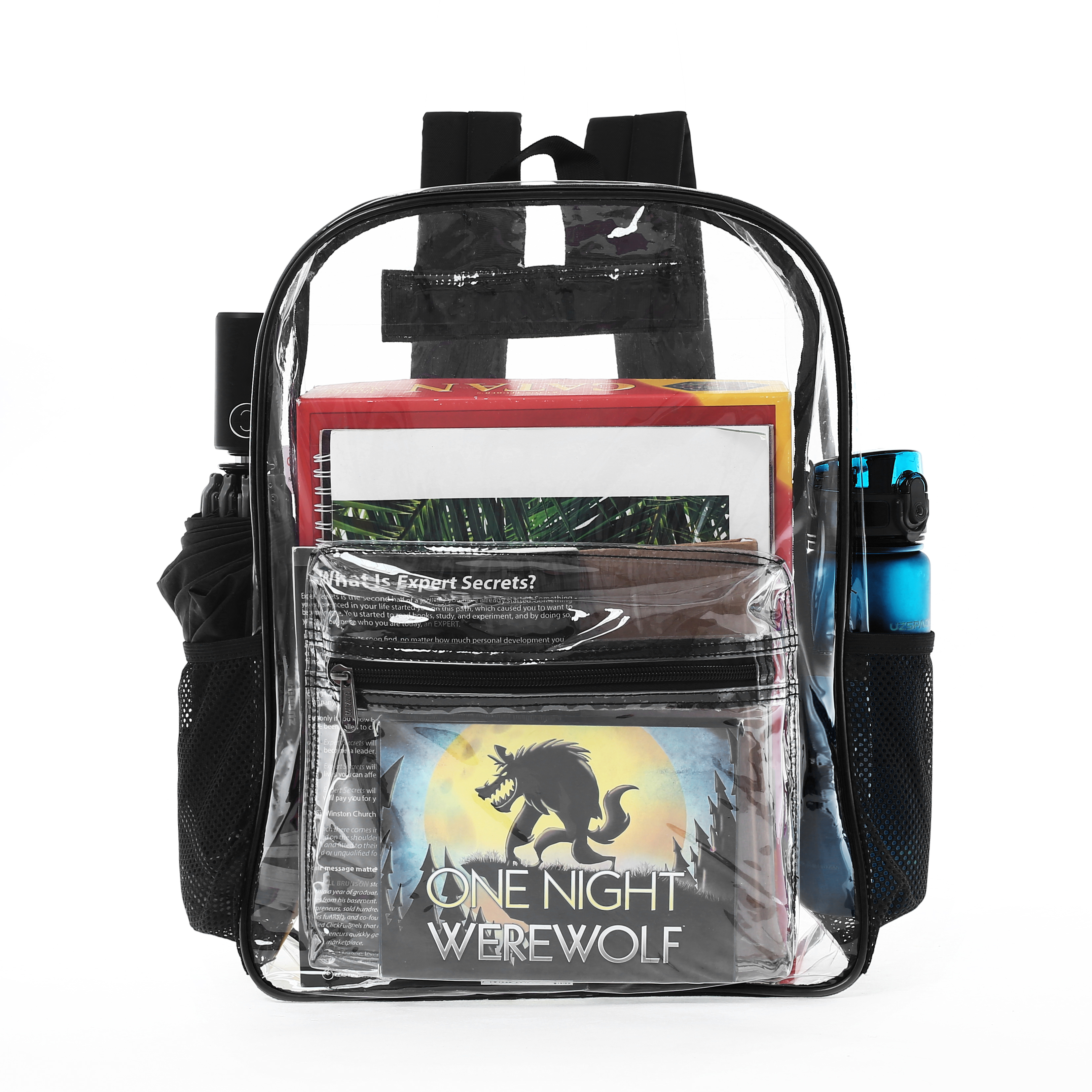 Heavy Duty Clear Transparent Backpack See Through Book-bag