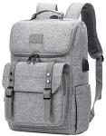Vintage Laptop Backpack with USB Charger - 15.6