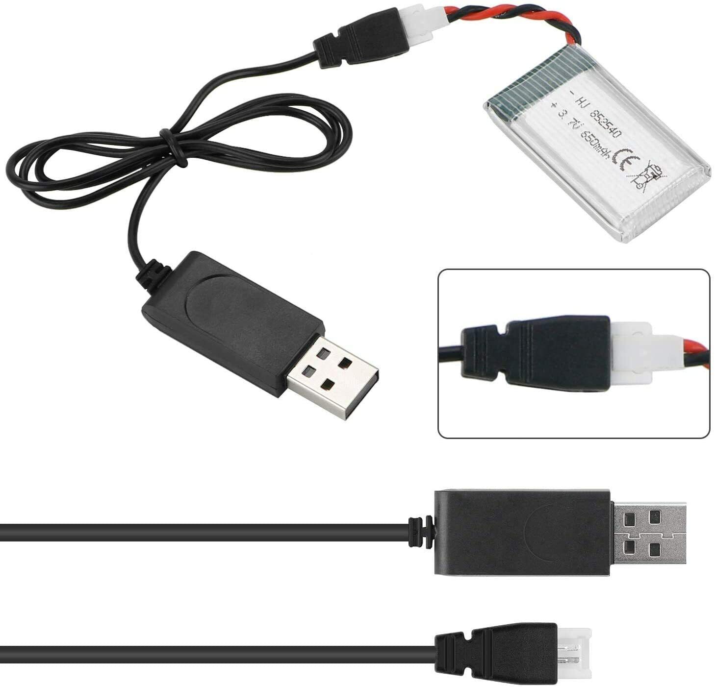 2-Pack 650mAh 3.7V Lipo Battery with Charger