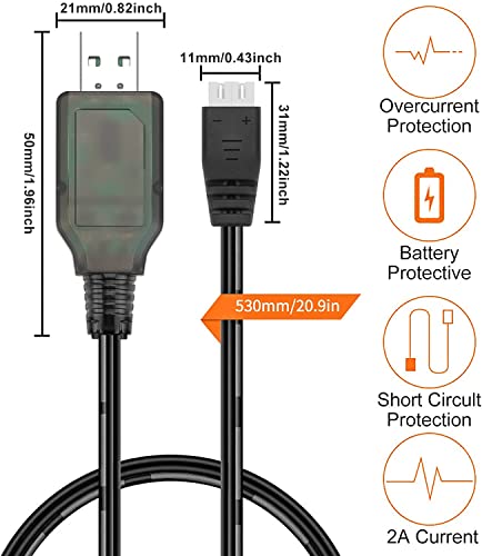 2 USB Charger Cable for LiPo Batteries