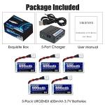 URGENEX 600mAh Lipo Battery 5-Pack for Drones