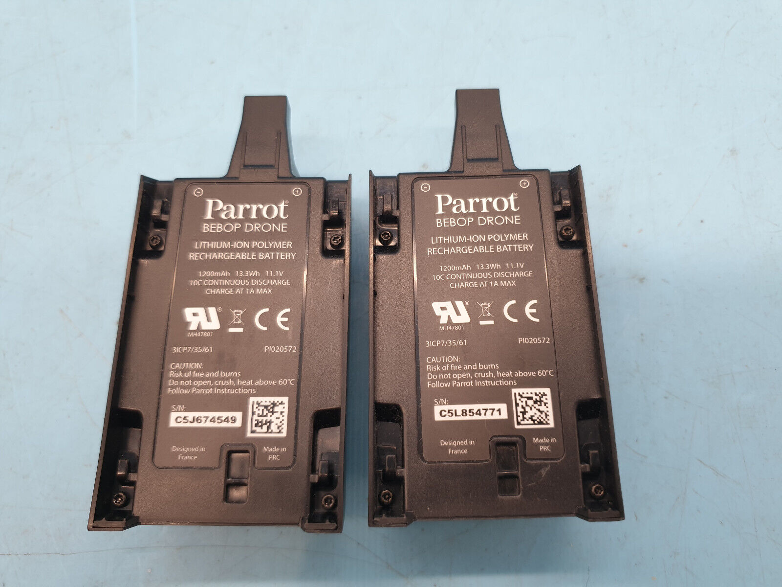 Faulty Parrot Bebop Drone Battery X2