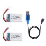2 Rechargeable 3.7V Lipo Batteries with USB Charger