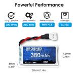 URGENEX 3.7V 380mAh LiPo Battery Pack 5PCS