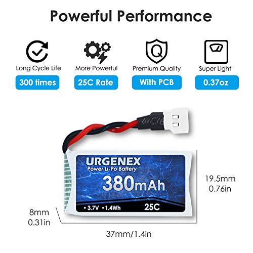 5-Pack URGENEX LiPo Batteries with Charger for Drones