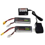 Blomiky 2-Pack 11.1V 2200mAh Lipo Battery & Charger