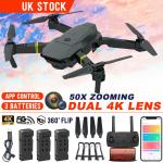 4K Dual Camera Foldable GPS Drone with 3 Batteries