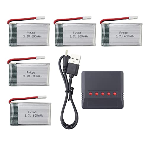 5-battery & charger set for quadcopter drones