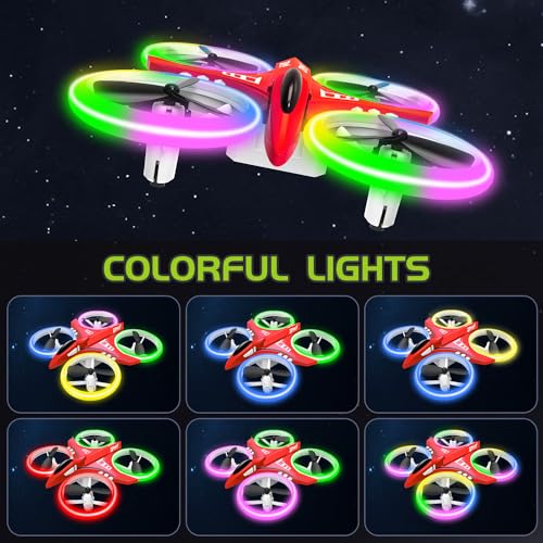 Red Mini Drone with LED Lights