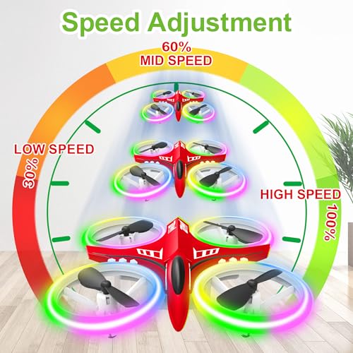 Red Mini Drone with LED Lights
