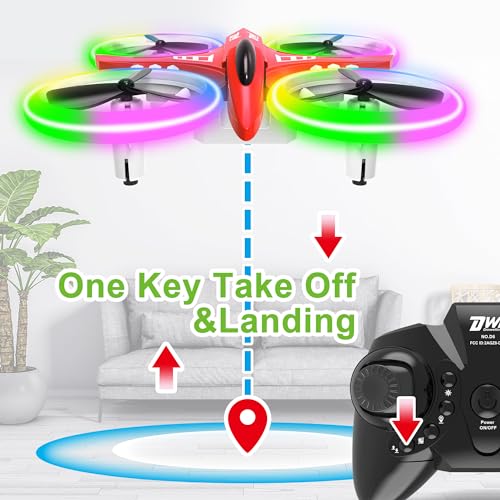Red Mini Drone with LED Lights
