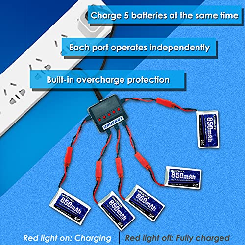 850mAh Lipo Battery with JST Plug and Charger