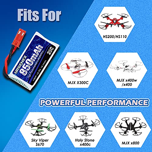 850mAh Lipo Battery with JST Plug and Charger