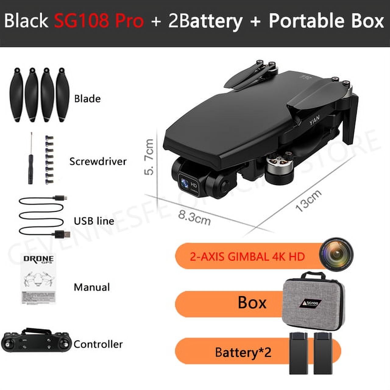 4K GPS Drone with 2-Axis Gimbal & WiFi