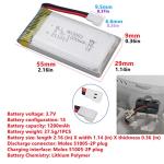 Upgraded 5-Pack 3.7V Battery Set for SYMA Drones