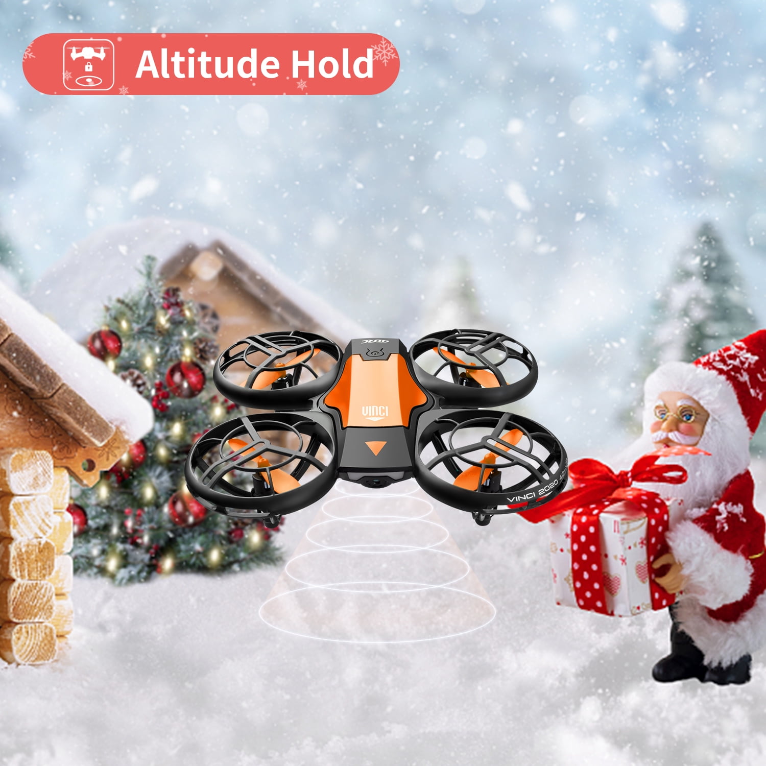 4DRC V8c Drone - 720P HD Camera, 2 Batteries, Orange