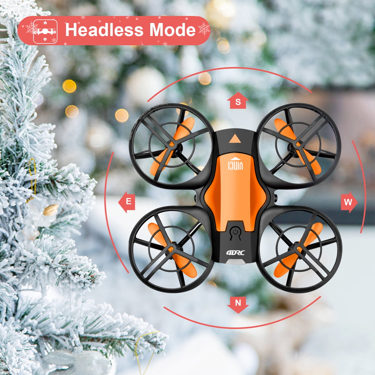 4DRC V8c Drone - 720P HD Camera, 2 Batteries, Orange