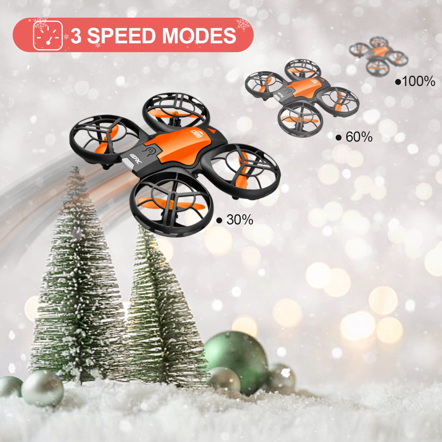 4DRC V8c Drone - 720P HD Camera, 2 Batteries, Orange
