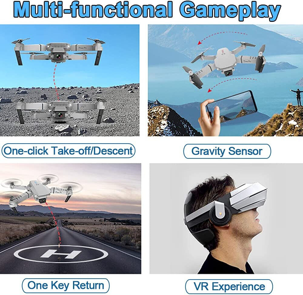 WiFi FPV RC Drone with 4K HD Camera, 40 Mins Flight Time, Foldable Drone
