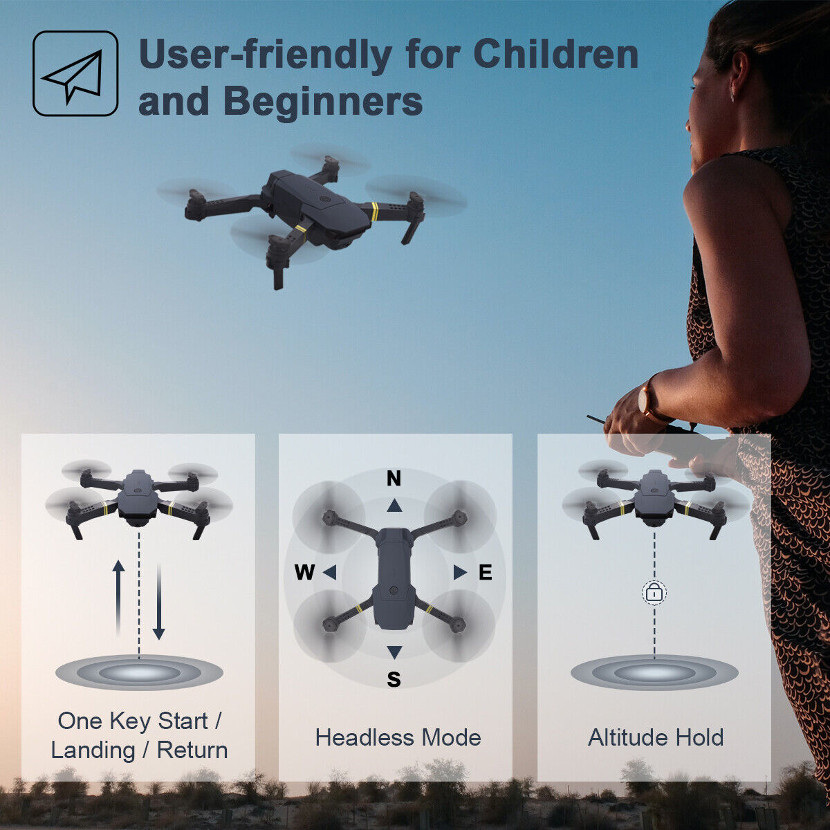 Foldable X Pro Drone with 3 Batteries