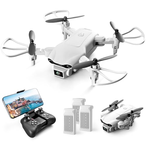 4DRC V9 Mini Drone for Kids with 720P HD FPV Camera, Foldable RC Quarcopter for Boys Girls with Altitude Hold, Headless Mode, One Key Start, Tap Fly, Speed Adjustment, 3D Flips, 2 Modular Batteries