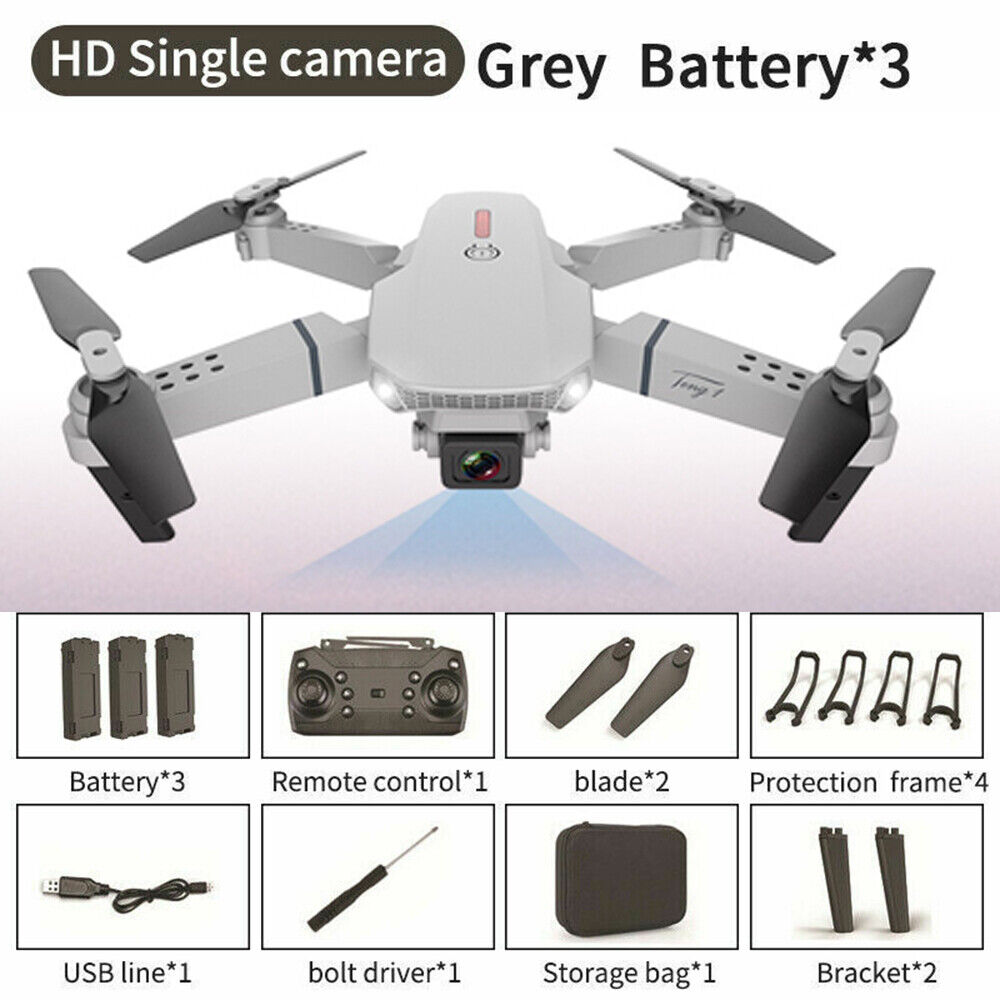 Drone X Pro 4K HD Selfie Camera WIFI FPV GPS Foldable RC Quadcopter w/ 3 Battery