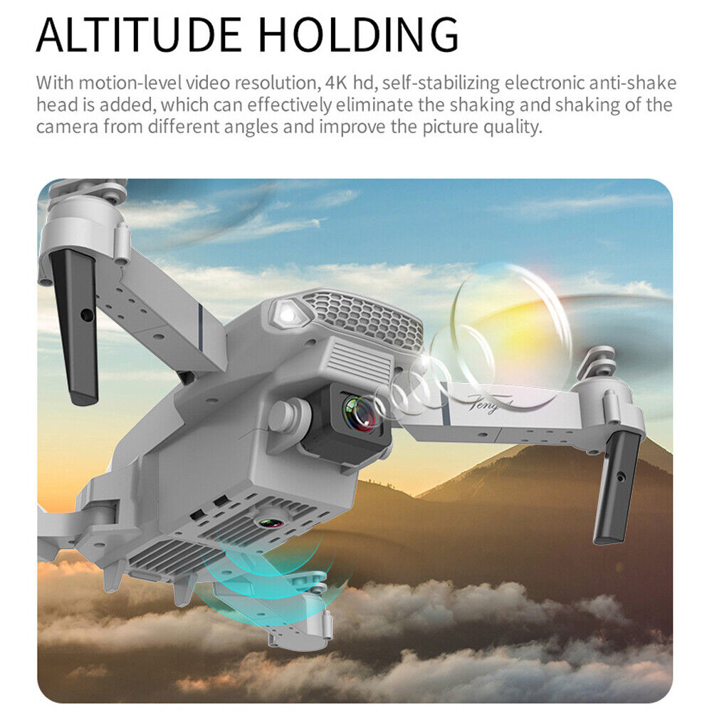 Drone X Pro 4K HD Selfie Camera WIFI FPV GPS Foldable RC Quadcopter w/ 3 Battery