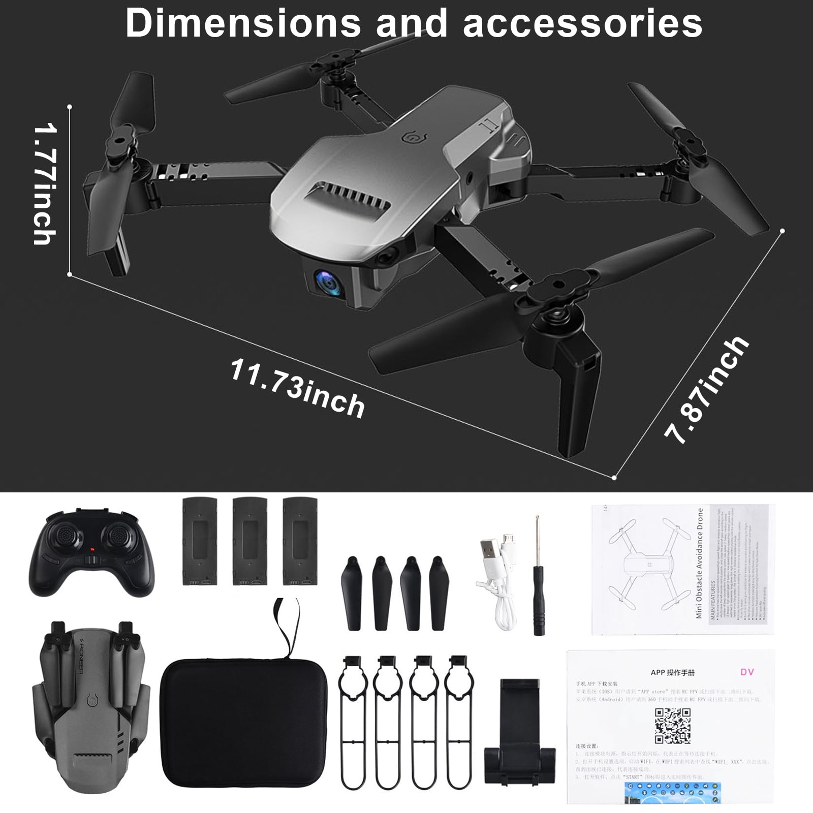 Foldable Drone with Dual 4K Camera