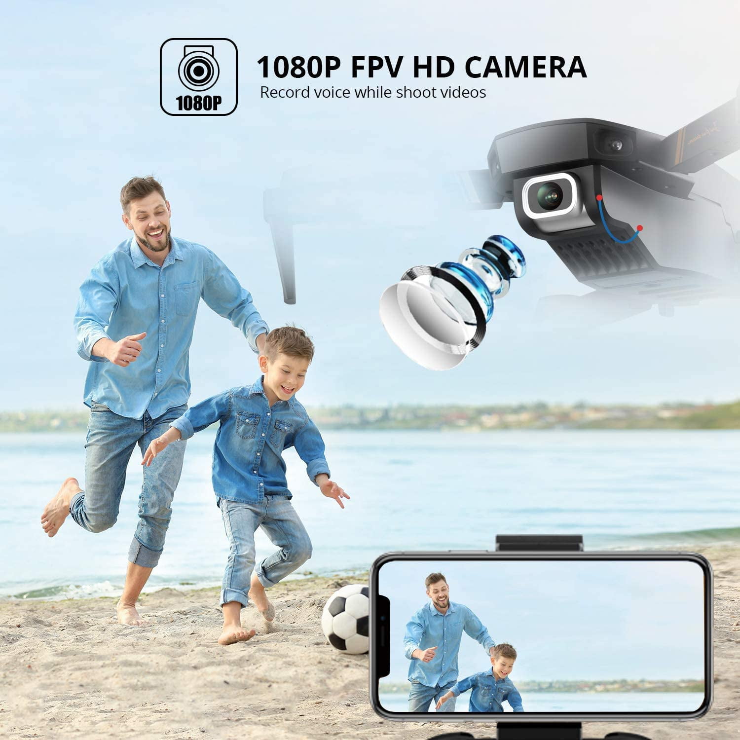 Foldable HD Camera Drone with App Control