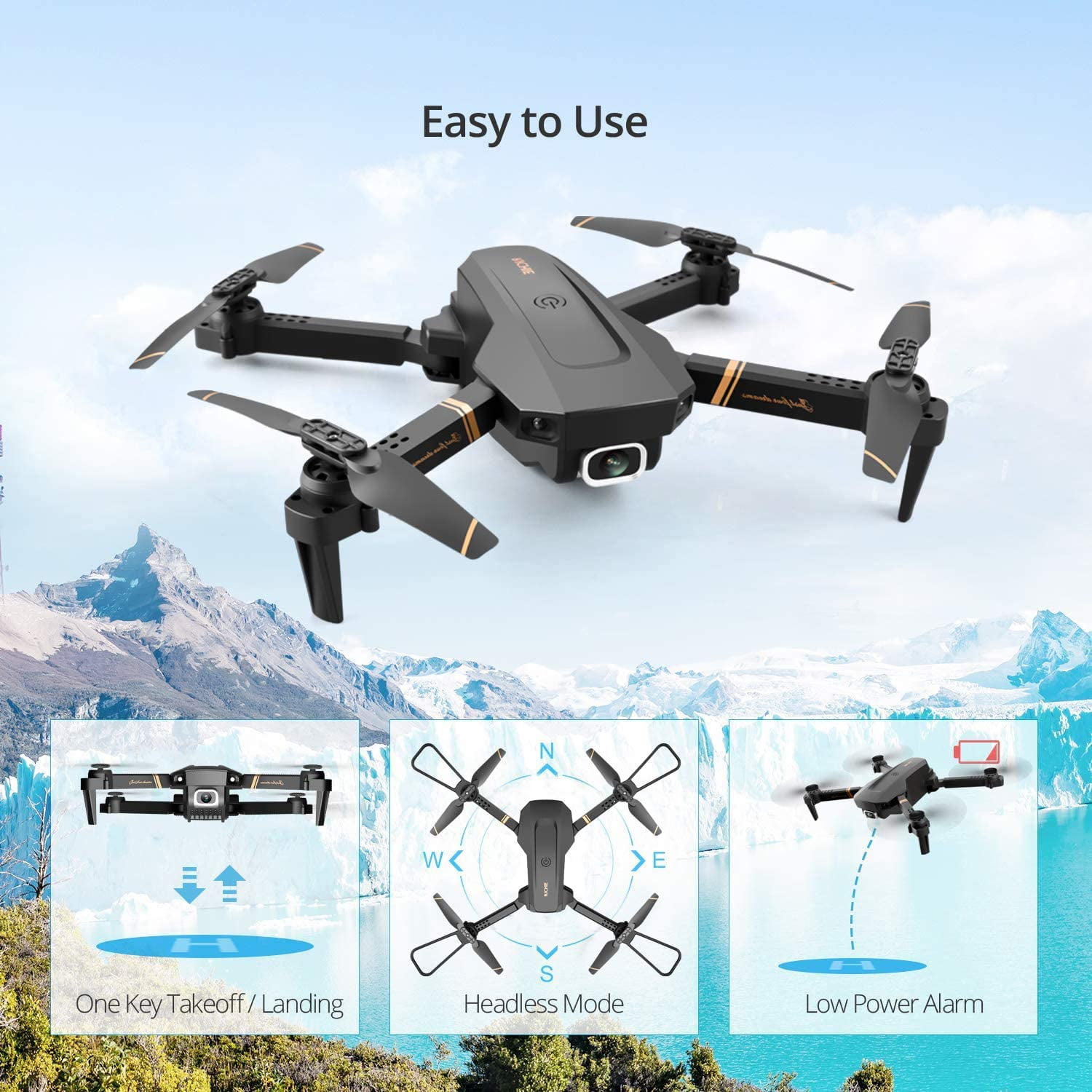 Foldable HD Camera Drone with App Control