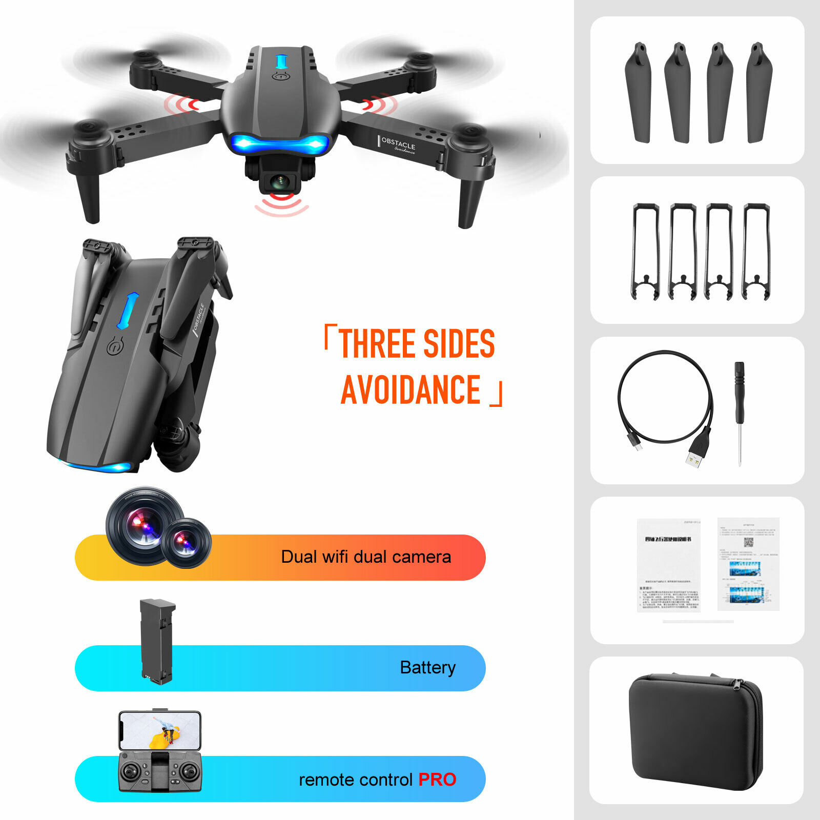 2023 Dual Camera Drone X Pro – WiFi 4K HD