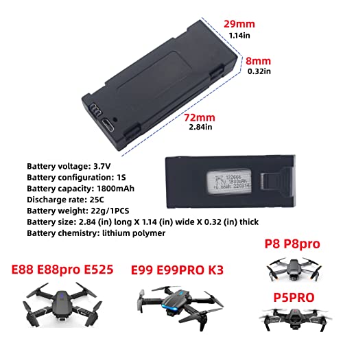 4-Pack 1800mAh Lithium Battery & Charger for Drones
