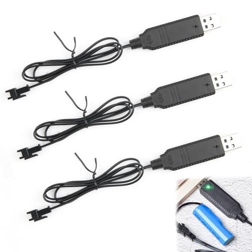 3-Pack USB Charger for 3.7V Drone Batteries