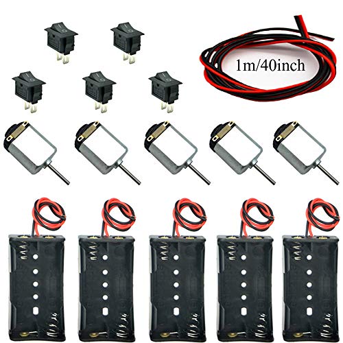 Mini DC Motor Kit with Switches and Battery Holders
