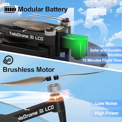 Toladrone TD31LCD: Brushless Camera Drone for Beginners