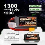 Ovonic 11.1V 120C 1300mAh Lipo Battery 2 Pack