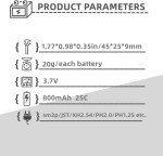 4PCS 3.7V 800mAh LiPo Battery for SNAP-TAIN Drones