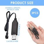 3-Pack USB Charger Cable for RC Drones