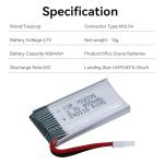 Tosiicop 3.7V 400mAh Drone Battery Pack (5PCS)