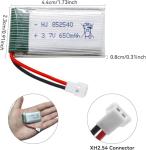 Tosiicop 650mAh Drone Battery 2-Pack with Chargers