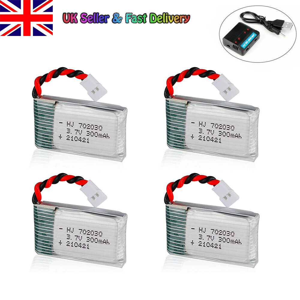 RC Drone Battery Set with Charger – 4pcs
