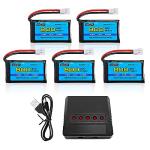 5-Pack 800mAh Lipo Battery with 5-in-1 Charger