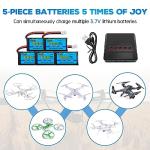 5-Pack 800mAh Lipo Battery with 5-in-1 Charger