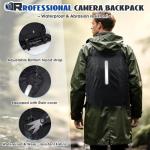 RAINSMORE DSLR Camera Backpack with Raincover