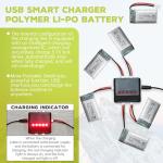 5-Pack 3.7V 400mAh Drone Batteries with Charger