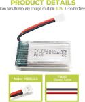 5-Pack 3.7V 400mAh Drone Batteries with Charger