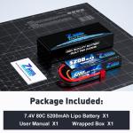 Zeee 2S 5200mAh 50C Lipo Battery for Drones