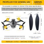 16 PCS Low-Noise Quick-Release Drone Propellers