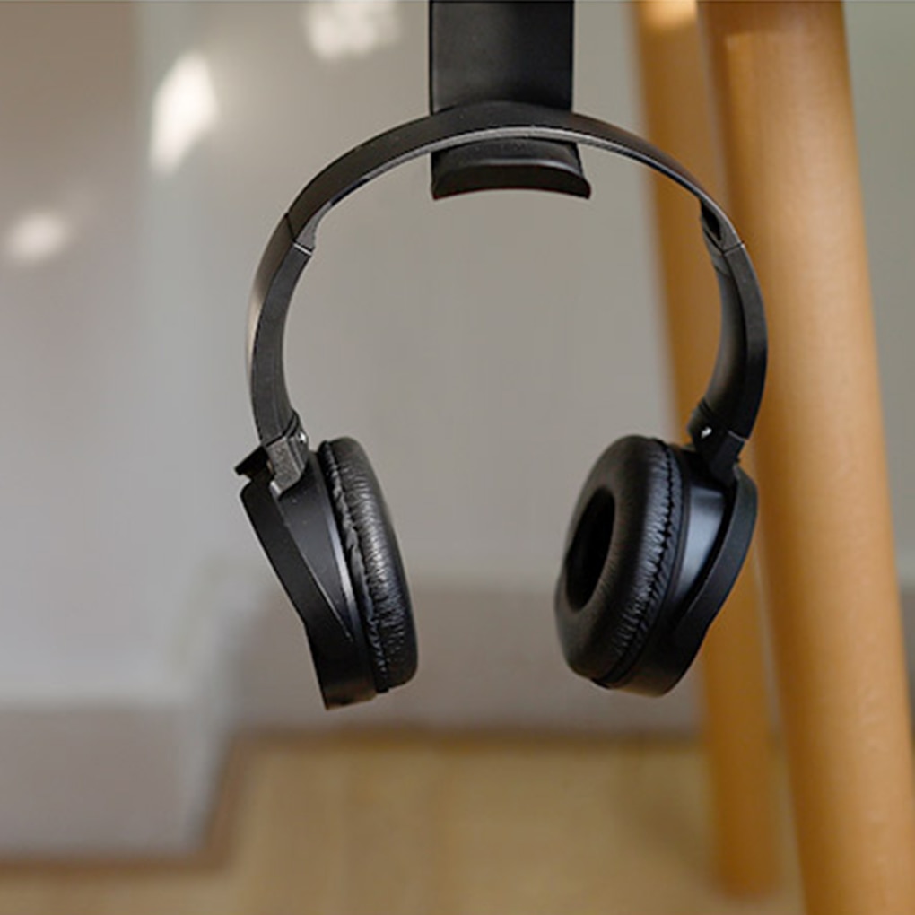 Wall-Mounted Headphone Holder Stand Under Desk